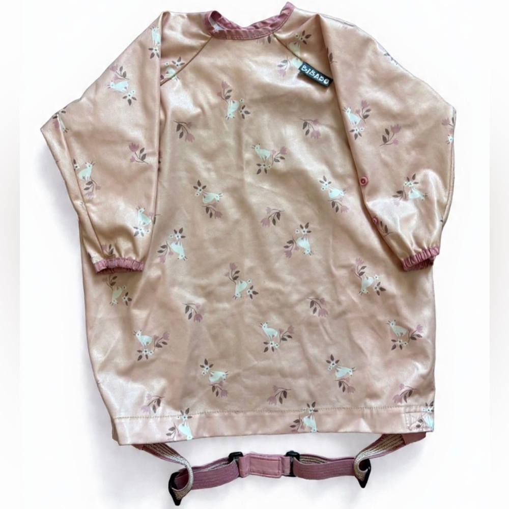 🐰Bibado | Bunny Print Baby Bib With Sleeves - Baby Led Weaning Bib - 6-36 Months